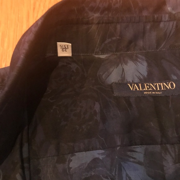 Valentino mens blue button down size 15.5 neck butterfly print - Picture 4 of 5